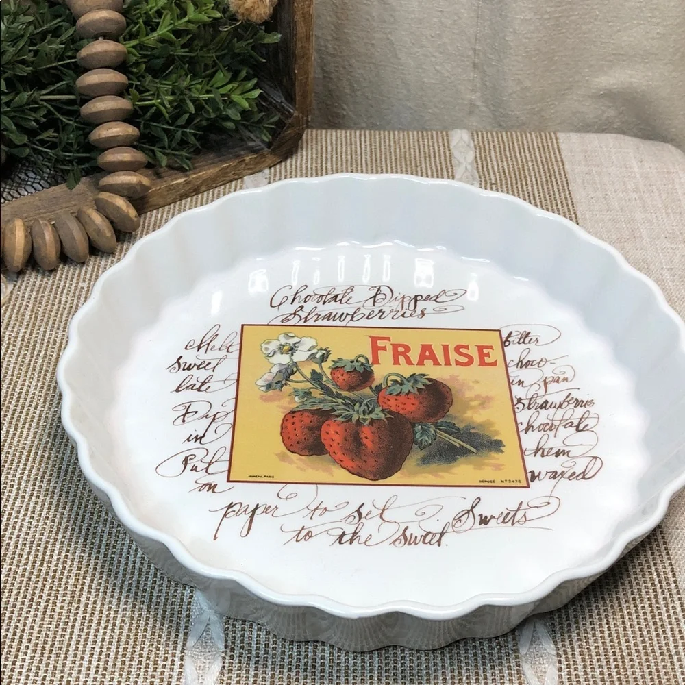 WILLIAMS SONOMA Pie Tart Plate Baking Dish Italy